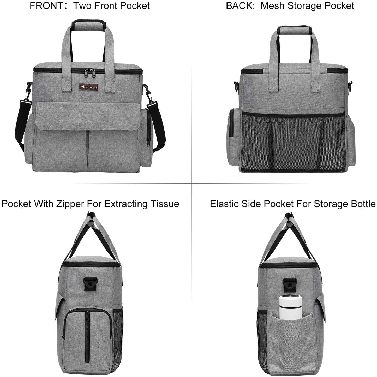 Weekend Dog Travel Bag Set with 2 Food Bags, 2 Bowls and Mat, Grey | Dog Travel Accessories Organizer for Camping and Road Trips with Roomy Storage, Multiple Pockets and Water-Resistant Oxford