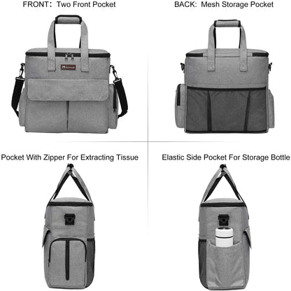 Weekend Dog Travel Bag Set with 2 Food Bags, 2 Bowls and Mat, Grey | Dog Travel Accessories Organizer for Camping and Road Trips with Roomy Storage, Multiple Pockets and Water-Resistant Oxford