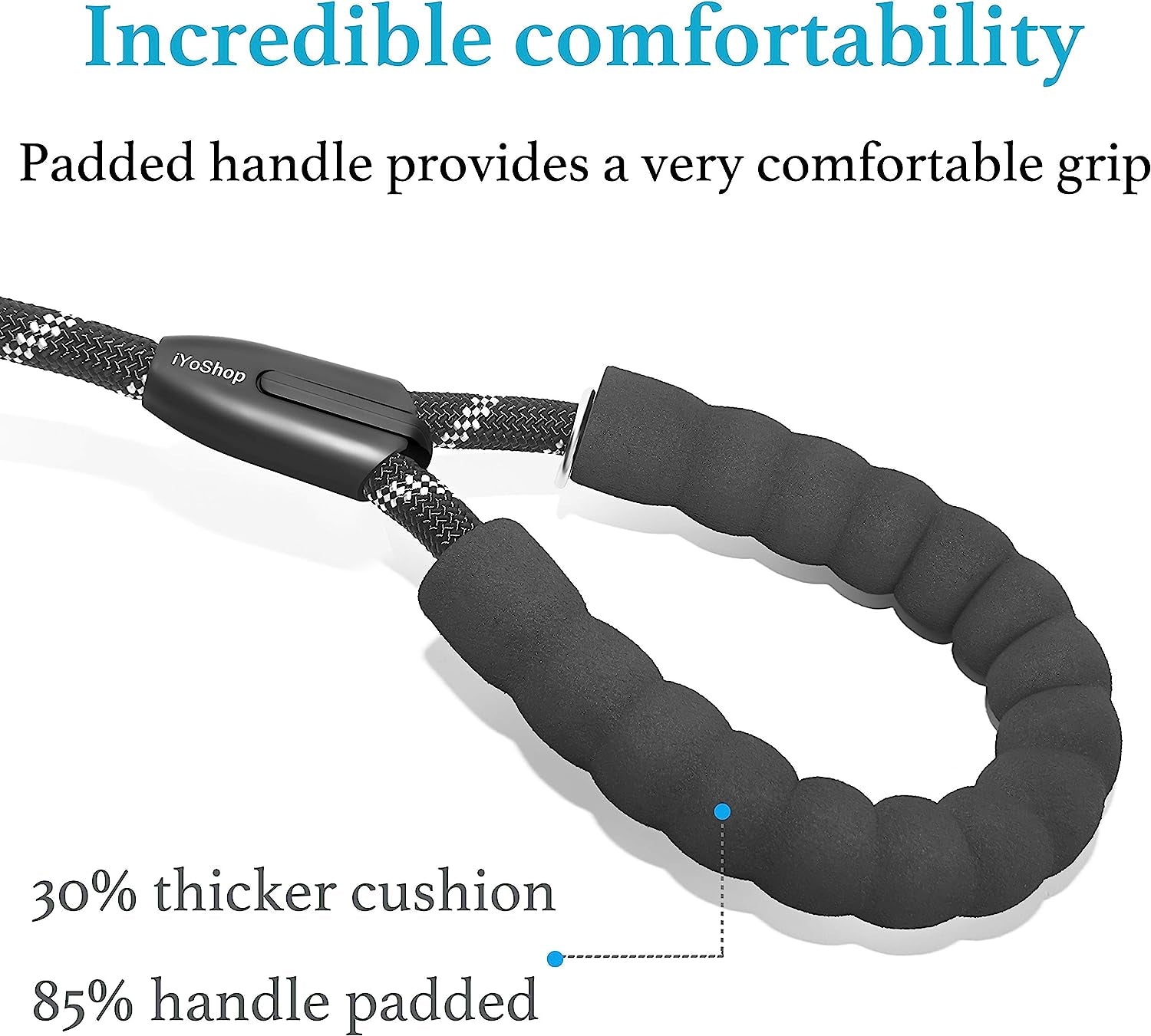 Dual Dog Leash with 360° Swivel and Shock Absorbing Bungee for Two Dogs (Large, 25-150 lbs, Black)