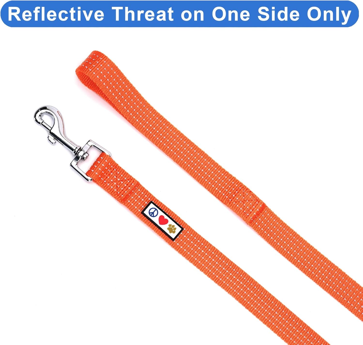 Orange Dog Leash 6 Ft M/L Reflective Durable Lightweight Dog Lead for Medium or Large Dogs and Puppies