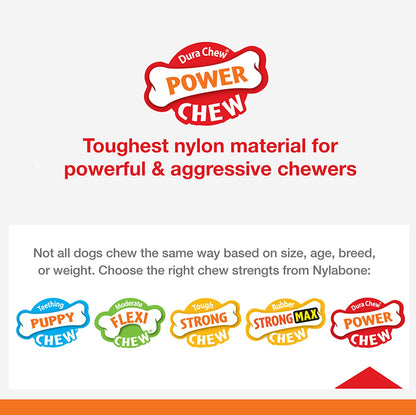 Power Chew Double Bone Dog Chew Toy, Bacon Flavor, X-Large | Durable Dog Toy for Large Dog Breeds 50+ Lbs, Teeth-Cleaning Textures, Discourages Destructive Chewing, Flavor Throughout